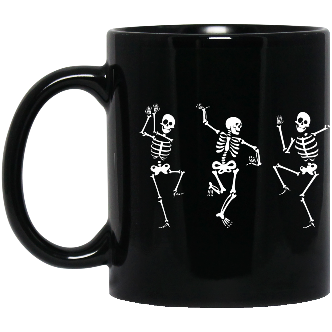 Halloween Skeletons 11 oz. Black Mug