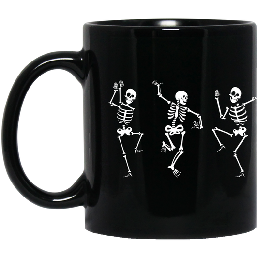 Halloween Skeletons 11 oz. Black Mug